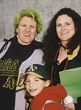 A's fans Pam, Andrea and Laurel